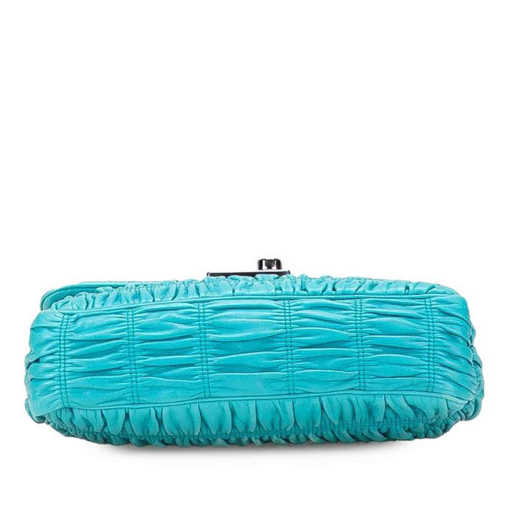 Prada Nappa Gaufre Chain Shoulder Bag Blue Leather - Picture 3 of 9